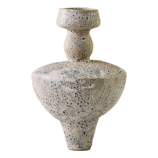 Sculptural "Lydion Granito" Stoneware Vase by Canoa Lab for TRNK in Speckled Gray For Sale