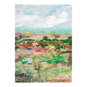 1980s Abstract Acrylic Landscape by Harry Hilson