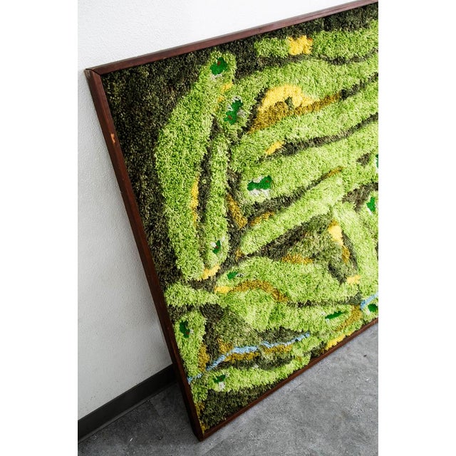 Mid Century Modern Tapestry Wall Hanging Rug Abstract Golf Course Links Shag 5x4 For Sale - Image 9 of 12