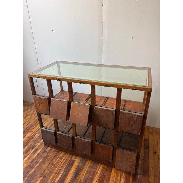 Vintage General Store Counter Display With Rear-Access Drawers For Sale - Image 4 of 12