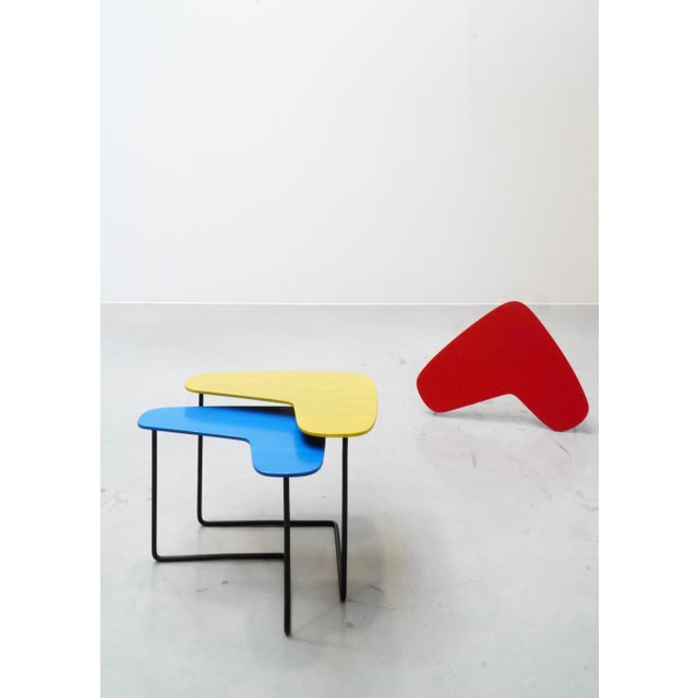 Boomerang Nesting Tables by Willy Van Der Meeren for Tubax, Belgium, 1950s, Set of 3 For Sale - Image 10 of 11