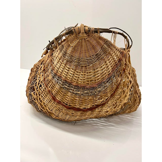 1970s 1980s Sculptural Large Organic Reed and Willow Woven Basket For Sale - Image 5 of 8