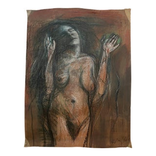 Late 20th Century Abstract Nude Pastel on Paper by Robert Harding For Sale