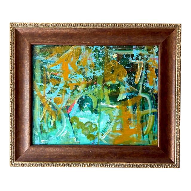 Gilt Abstract Mixed Media Painting For Sale
