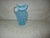 Cornflower Blue Antique Fenton Daisy and Fern Opalescent Blue Art Glass Pitcher For Sale - Image 8 of 10