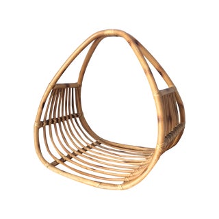 Mid-Century Bamboo Firewood Holder For Sale
