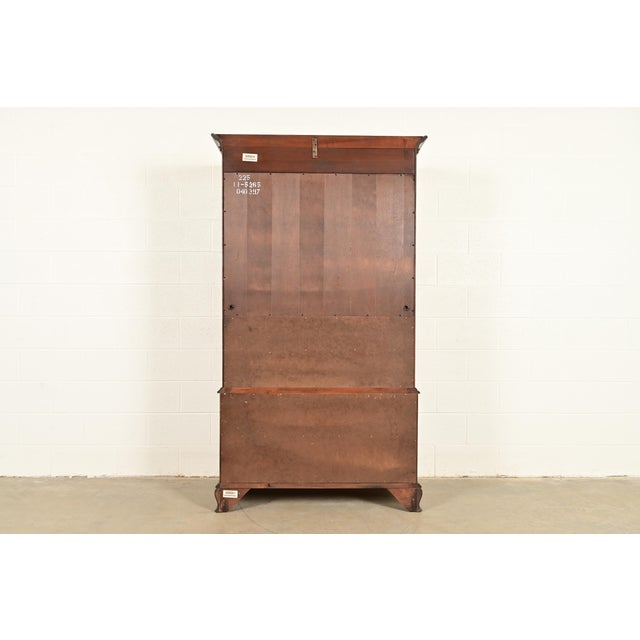 Ethan Allen Georgian Solid Cherry Wood Armoire Dresser or Gentleman's Chest For Sale - Image 13 of 15