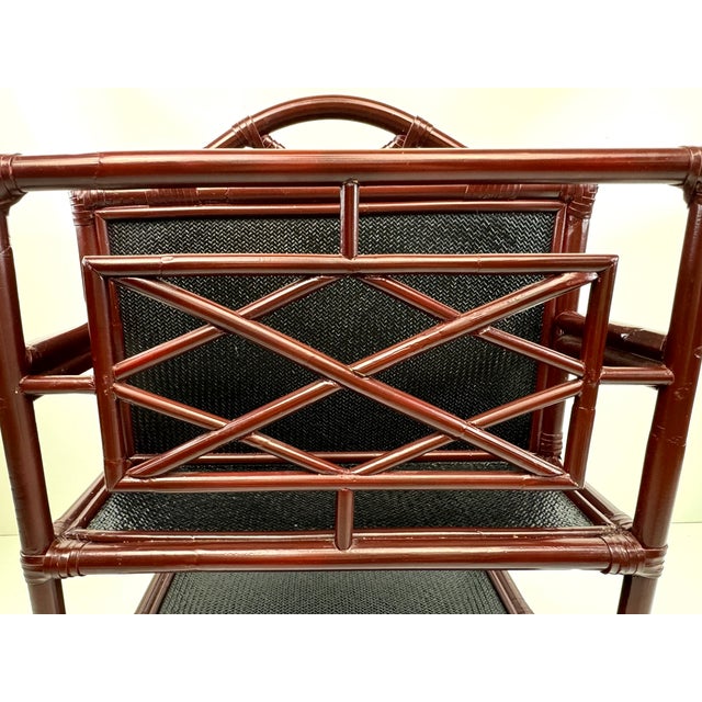 1960s Vintage Mid Century Rattan Magazine Rack For Sale - Image 5 of 10