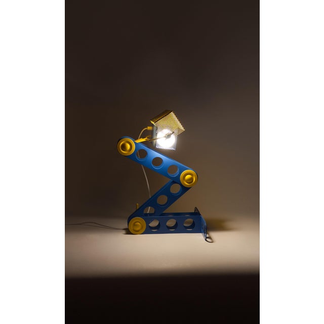 Adjustable Meccano Table Lamp by Lisola Che Non Cè, Italy, 1970s For Sale - Image 6 of 17