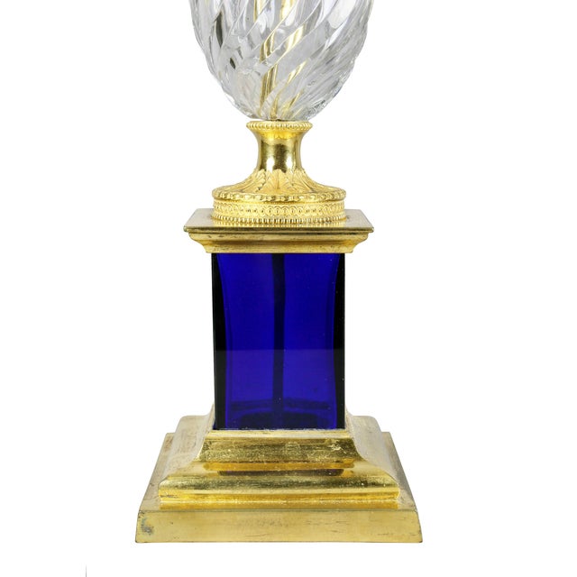 Metal Regency Cut-Glass & Gilt Bronze Candelabra, Attributed to Parker & Perry - a Pair For Sale - Image 7 of 11