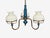 Metal 1940s Swedish Modern, Pendant Light, Blue Lacquered Wood, Glass, Brass For Sale - Image 7 of 12