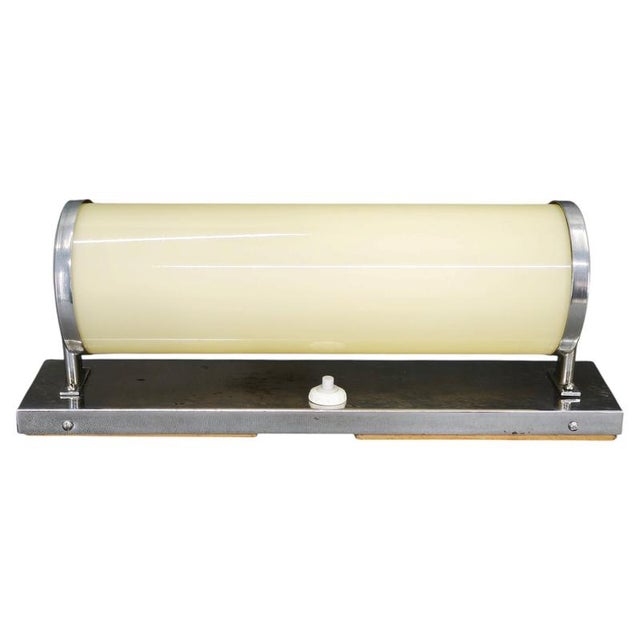 Vintage Bauhaus Chrome Wall Light with Cream Opaline Glass, Czechoslovakia, 1930s For Sale - Image 11 of 11