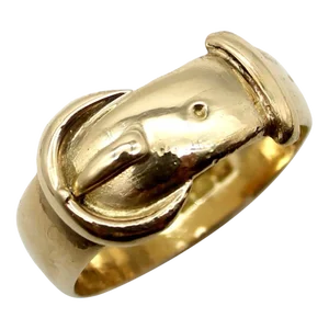 1910s Edwardian 18k Gold Buckle Ring Size 7.5