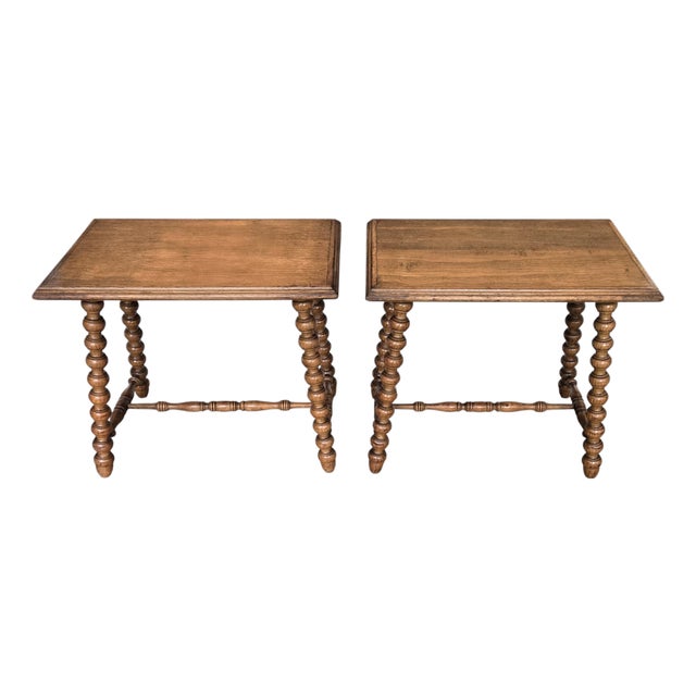 Mid-Century Modern Italian Rustic Side Tables, 1950s, Set of 2 For Sale