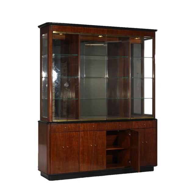 Mid Century Modern Profiles by Drexel Mahogany & Ebonized Breakfront Cabinet For Sale - Image 10 of 12