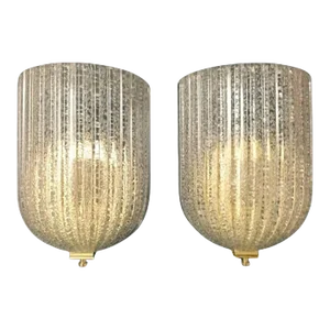 Graniglia Shield Sconces by Barovier E Toso - a Pair