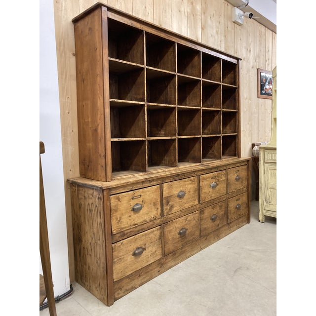 Vintage Seed Cabinet in Pine, 1950s For Sale - Image 15 of 18