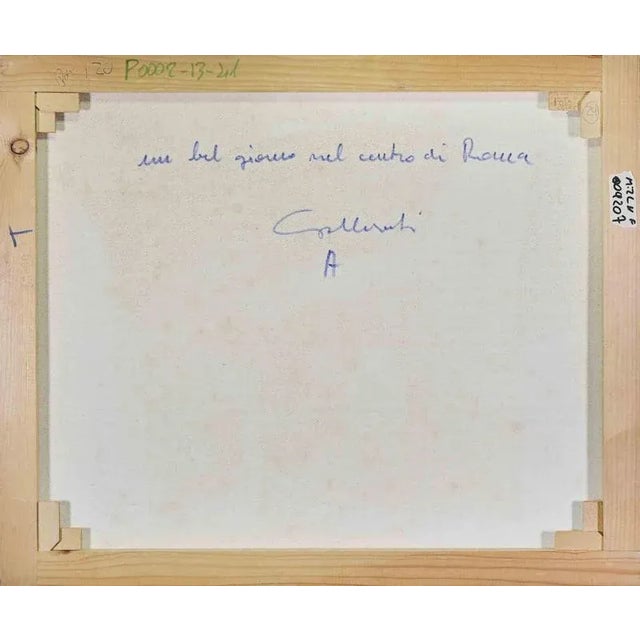 Modern Alberto Gallerati, A Beautiful Day in the Center of Rome, Oil on Canvas, 1970s For Sale - Image 3 of 4