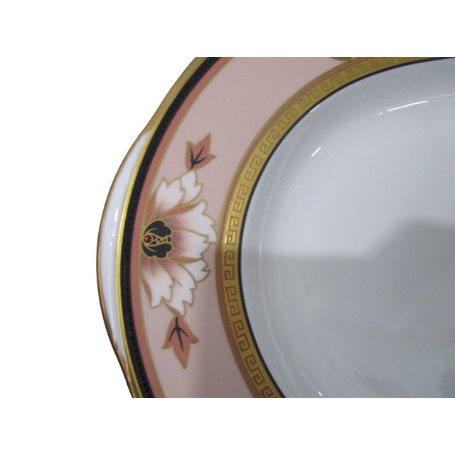 1990s Vintage Art Deco Noritake Commemoration Large Serving Platter Peach For Sale - Image 5 of 8