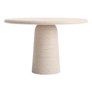 Nissa Travertino Stone Round Dining Table by Ivan Colominas For Sale