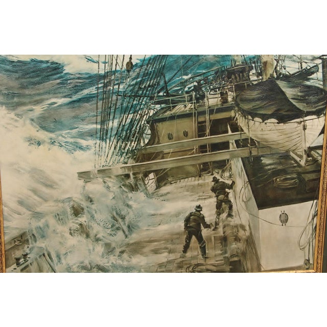 Custom Framed Rising Wind Giclee Canvas By Montague Dawson