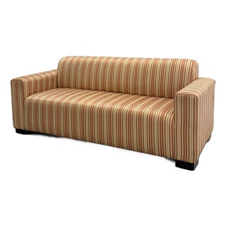 Vintage Postmodern Striped Sofa For Sale