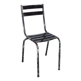 French Artprog Sky Black Metal Stacking Outdoor Chair from Tolix, 1950s For Sale
