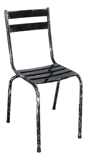 French Artprog Sky Black Metal Stacking Outdoor Chair from Tolix, 1950s