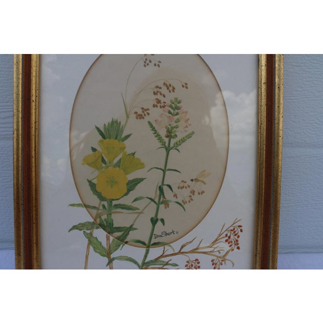 1980s Vintage Botanical Watercolor Painting Signed For Sale - Image 5 of 6