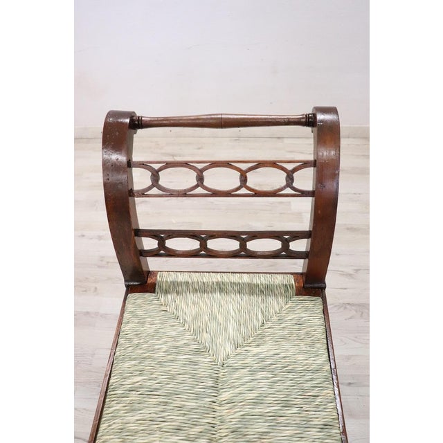 Antique Walnut Bench with Straw Seat For Sale - Image 14 of 16