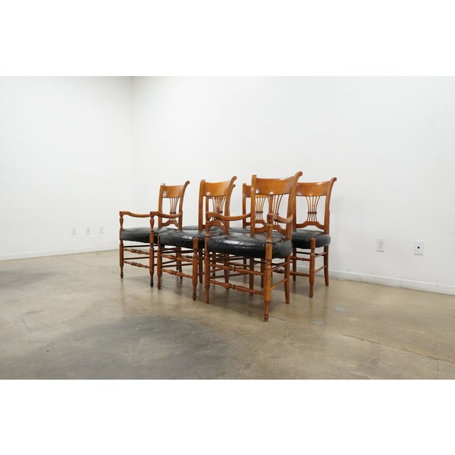 Vintage Milling Road by Baker Lyre Back Dining Chairs (Set of 6), Attributed For Sale - Image 4 of 16