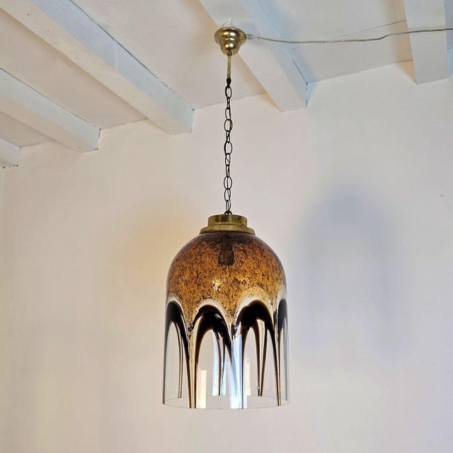 1970s 1970s Murano Glass Pendant Chandelier- Italy For Sale - Image 5 of 13