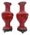 Unique Chinese Carved Cinnabar Vase, Same Shape, Different Decoration - a Pair For Sale