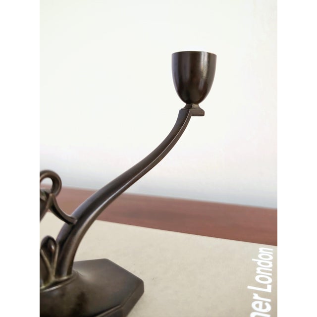 Art Deco Bronze Candelabra from Just Andersen, 1930s For Sale - Image 14 of 17