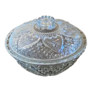 Vintage Cut Glass Candy Dish With Lid