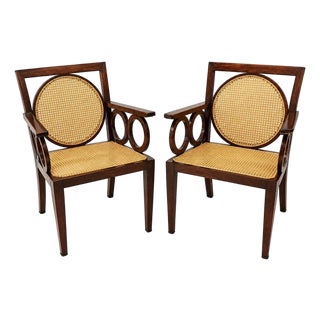 Pair of Vintage "Circle Chairs" Attributed to Hickory Chair by Mariette Himes Gomez For Sale