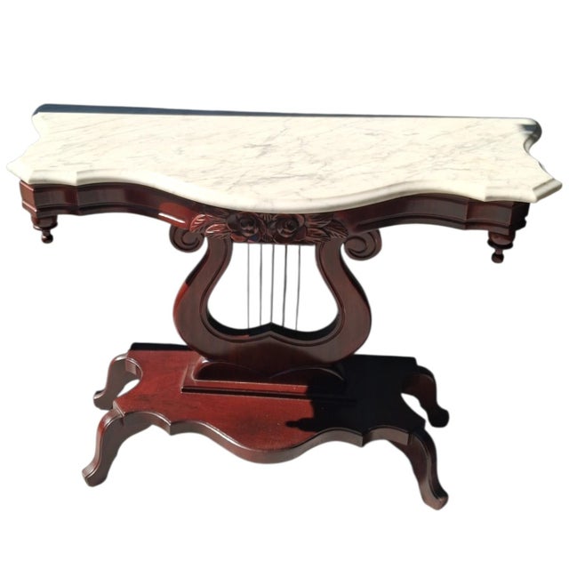 Wood Mid 18th Century Victorian Marble Top Parlor Table For Sale - Image 7 of 12