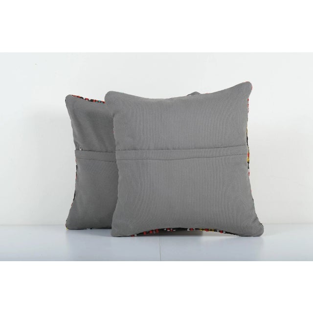 Turkish Jajim Pillow Cover - A Pair For Sale - Image 4 of 4