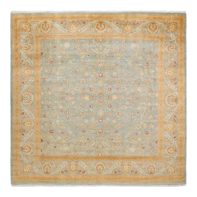 Mogul, One-of-a-Kind Hand-Knotted Area Rug - Light Blue, 8' 3" x 8' 10" For Sale