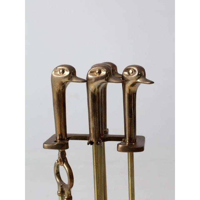 Vintage Brass Duck Fireplace Tools Set Chairish