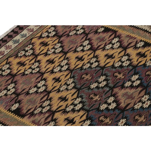 1950s Vintage Persian Kilim in Polychromatic Geometric Patterns For Sale In New York - Image 6 of 7