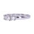 This is part of Chairish’s Fine Jewelry assortment. Estate princess cut diamond three stone ring. This 14 karat white gold...