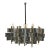 Vintage Mid 20th Century Gaetano Sciolari “Futura” Chrome and Brass Chandelier For Sale