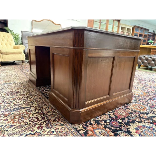 Brown English Desk with Desk Chair For Sale - Image 8 of 18