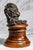 Classic Antique Bronze Cherub Bust Sculpture on Wood Pedestal Edwardian Putti Figure For Sale In New York - Image 6 of 11