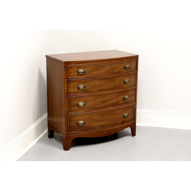 Henredon Inlaid Banded Mahogany Bow Front Bachelor Chest A