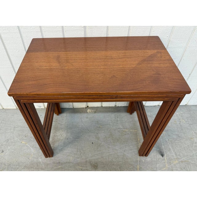 Brown Mid-Century Danish Modern John Stuart Teak Nesting Tables - Set 3 For Sale - Image 8 of 10