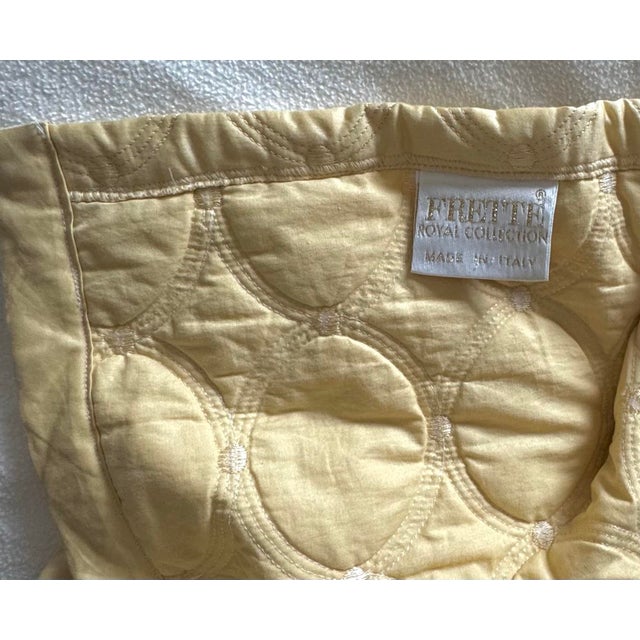 Frette Royal Collection Embroidered Yellow King Cotton Coverlet, Italy For Sale In Philadelphia - Image 6 of 7