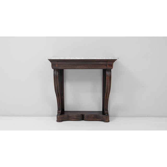 Wood 19th Century French Restauration Console Table With Marble Top For Sale - Image 7 of 18