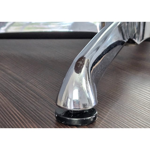 1980s Steelcase Round Chrome Pedestal Table With 36" Laminated Top For Sale - Image 18 of 18